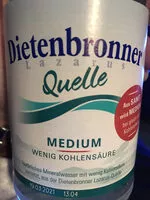 Mängden socker i Ditenbronner natürliches Mineralwasser medium