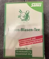 Mängden socker i Nieren-Blasen- Tee