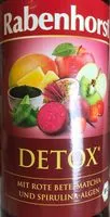 Mängden socker i Rabenhorst Detox Mit Rote Bete, Matcha Und Spirulina-algen