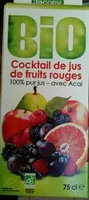 Mängden socker i Cocktail de jus de fruits rouges 100 % pur jus