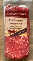 Mängden socker i Frühstücksmettwurst vom Rind