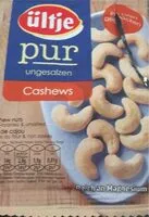 Mängden socker i Cashews ungesalzen