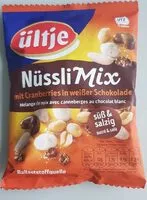 Mängden socker i Nüssli Mix mit Cranberries in weißer Schokolade