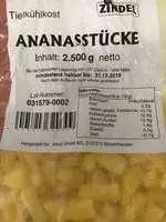 Mängden socker i Ananasstücke