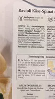 Mängden socker i Ravioli Käse-Spinat