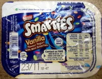Mängden socker i Vanilla flavour yogurt with mini smarties