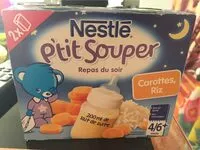 Mängden socker i NESTLE P'TIT SOUPER Lait Carottes Riz - 2 x 250ml - Dès 6 mois