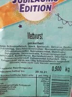 Mängden socker i Mettwurst, geräuchert, Jubiläumsedition