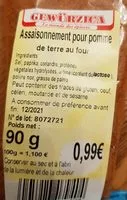 Mängden socker i Assaisonnement pour pomme de terre