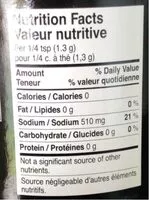 Mängden socker i Fleur de sel