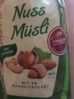 Mängden socker i Nuss Müsli, 3 Edle Nusssorten