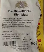 Mängden socker i Bio Dinkelflocken Kleinblatt