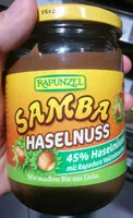 Mängden socker i Samba haselnuss