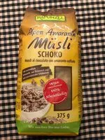 Mängden socker i Alpen Amaranth Müsli Schoko