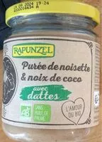 Mängden socker i Purée de noisette et noix de coco