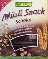 Mängden socker i BARRE MUESLI AU CHOCOLAT 4X29G SANS HUILE DE PALME