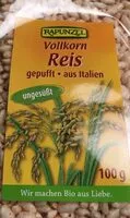 Mängden socker i Vollkornreis gepufft