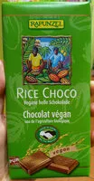 Mängden socker i Rice Choco vegane helle Schokolade