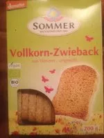 Mängden socker i Vollkornzwieback
