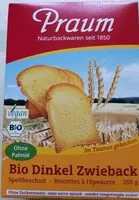 Mängden socker i Praum Bio Dinkel Zwieback