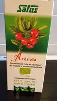 Mängden socker i Acérola Suc Frais Bio - 200 ML - Salus