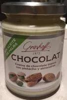 Mängden socker i Crema de chocolate blanco con pistacho y almendras