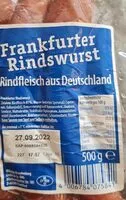 Mängden socker i Frankfurter Rindswurst