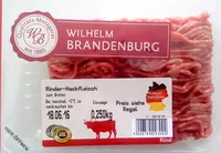 Mängden socker i Rinder-Hackfleisch
