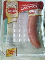 Mängden socker i Original Frankfurter Rindswurst