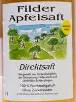 Mängden socker i Filder Apfelsaft Direktsaft