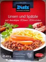 Mängden socker i Linsen und Spätzle
