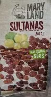 Mängden socker i Sultanas ungeschwefelt