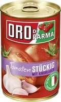 Mängden socker i Tomaten Konserve - Sauce - Stückig mit Knoblauch