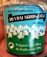 Mängden socker i Du vrai sirop de Liège