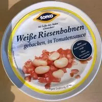 Mängden socker i Weiße Riesenbohnen in Tomatensauce