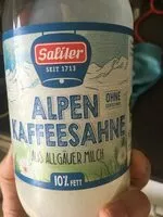 Mängden socker i Alpen Kaffeesahne