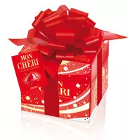 Mängden socker i Mon cheri cerise bonbons de chocolat noir fourres cerise et liqueur cube de 27 bouchees