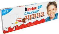 Mängden socker i Kinder Chocolat chocolat au lait avec fourrage au lait x12 barres