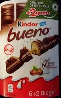 Mängden socker i Kinder Bueno +2 Gratis
