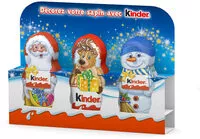 Mängden socker i Kinder mini moulage confiserie en forme de personnage recouverte de chocolat superieur au lait 15gx3