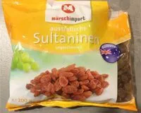 Mängden socker i Australische Sultaninen ungeschwefelt