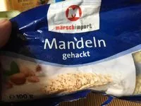 Mängden socker i Mandeln gehackt