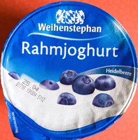 Mängden socker i Rahmjoghurt Heidelbeere