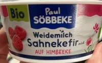 Mängden socker i Weidemilch Sahnekefir auf Himbeere