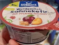Mängden socker i Weidemilch Sahnekefir auf Pfkaume-Walnuss