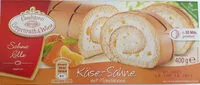 Mängden socker i Sahne Rolle Käse-Sahne mit Mandarinen oben
