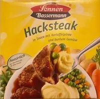 Mängden socker i Hacksteak in Sauce mit Kartoffelpüree und bubtem Gemüse