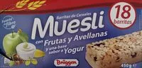 Mängden socker i Barritas de cere. muesli + frutas, avellanas, base sabor yogur