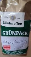 Mängden socker i Bünting Grünpack Tee