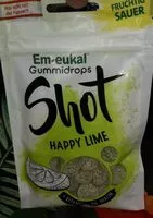 Mängden socker i Gummidrops Shot happy lime